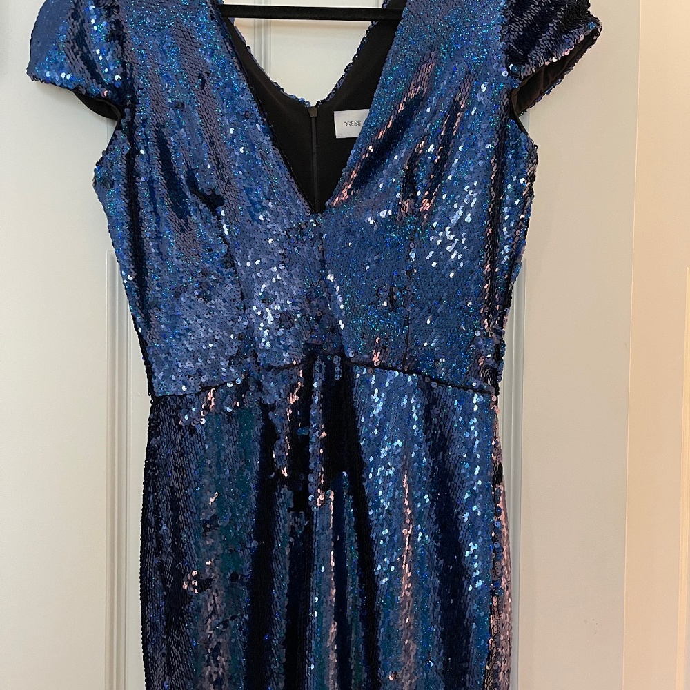 Blue sequin dress